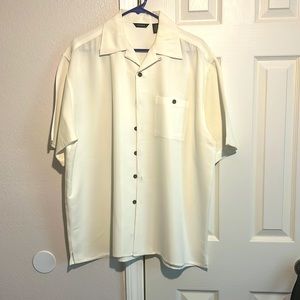 Fenzia Button Up Men Shirt Short Sleeve Size XL